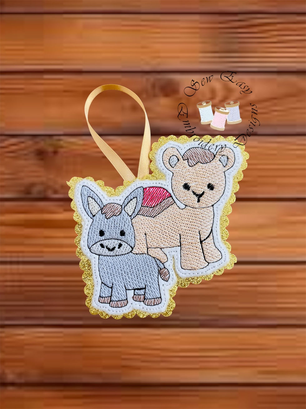 Thumbnail: Set 2 Nativity set of 3 light stitch fill hangers