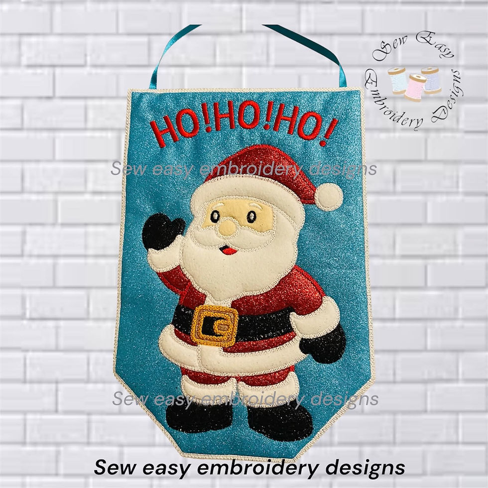 Thumbnail: Santa large applique hangers, 8"x12" ITH embroidery design,photo instructions