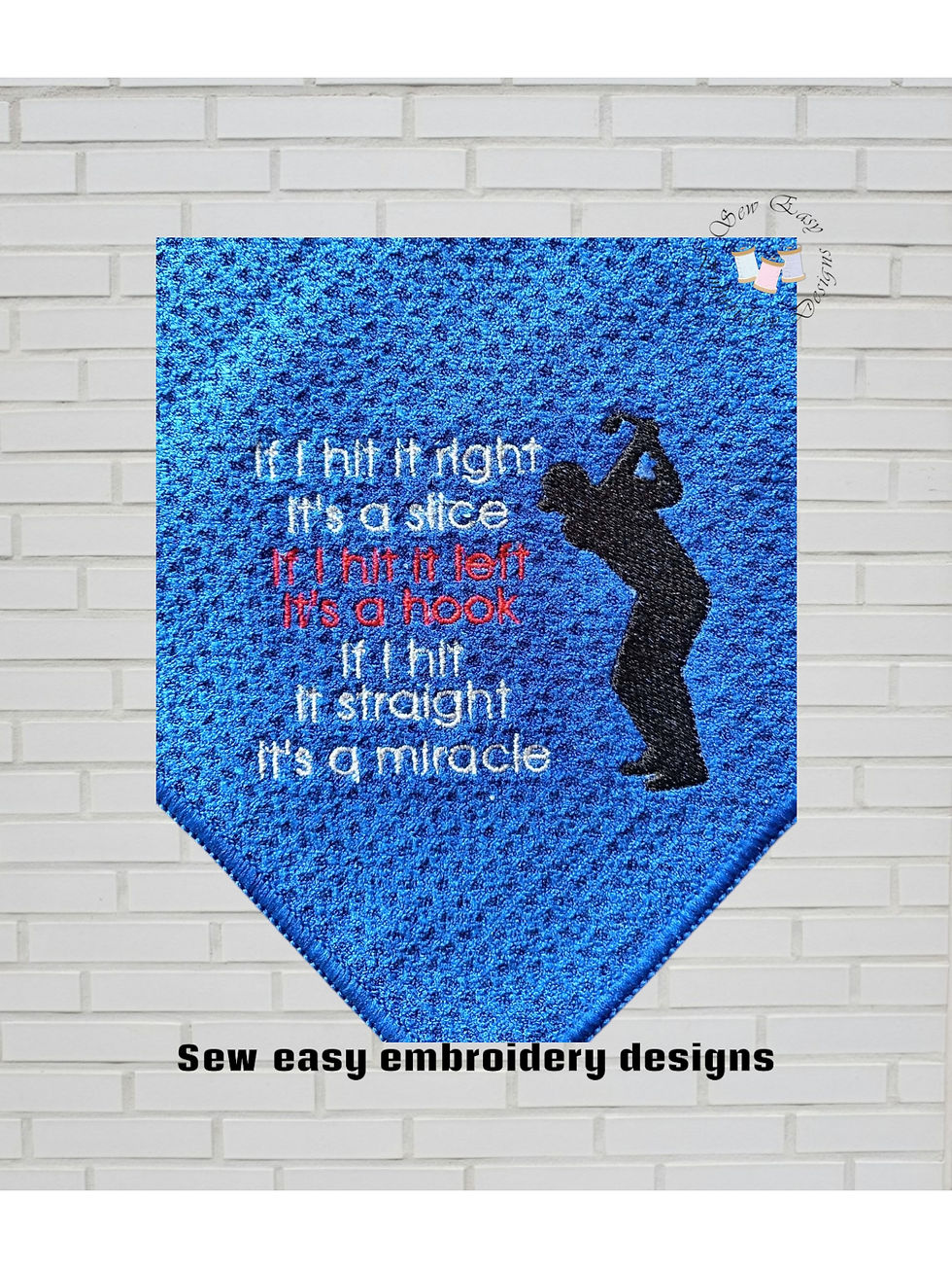 Thumbnail: Golf, set of 3 stand alone designs. Each design stitched in a 4"X4" hoop.