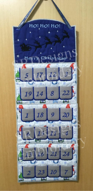 Thumbnail: Advent calendar, ITH embroidery designs x 3,traditional, dog & cat top panels.