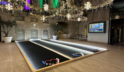 terrains de pétanque éphémères en intérieur