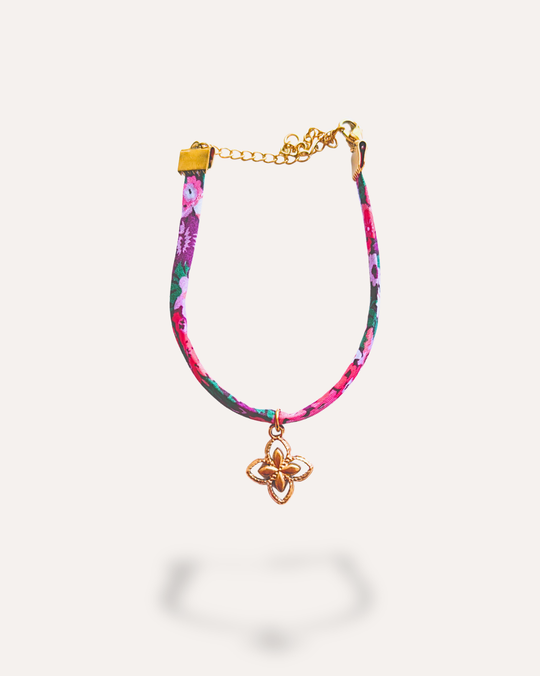 Bracelet Liberty - violet / trèfle