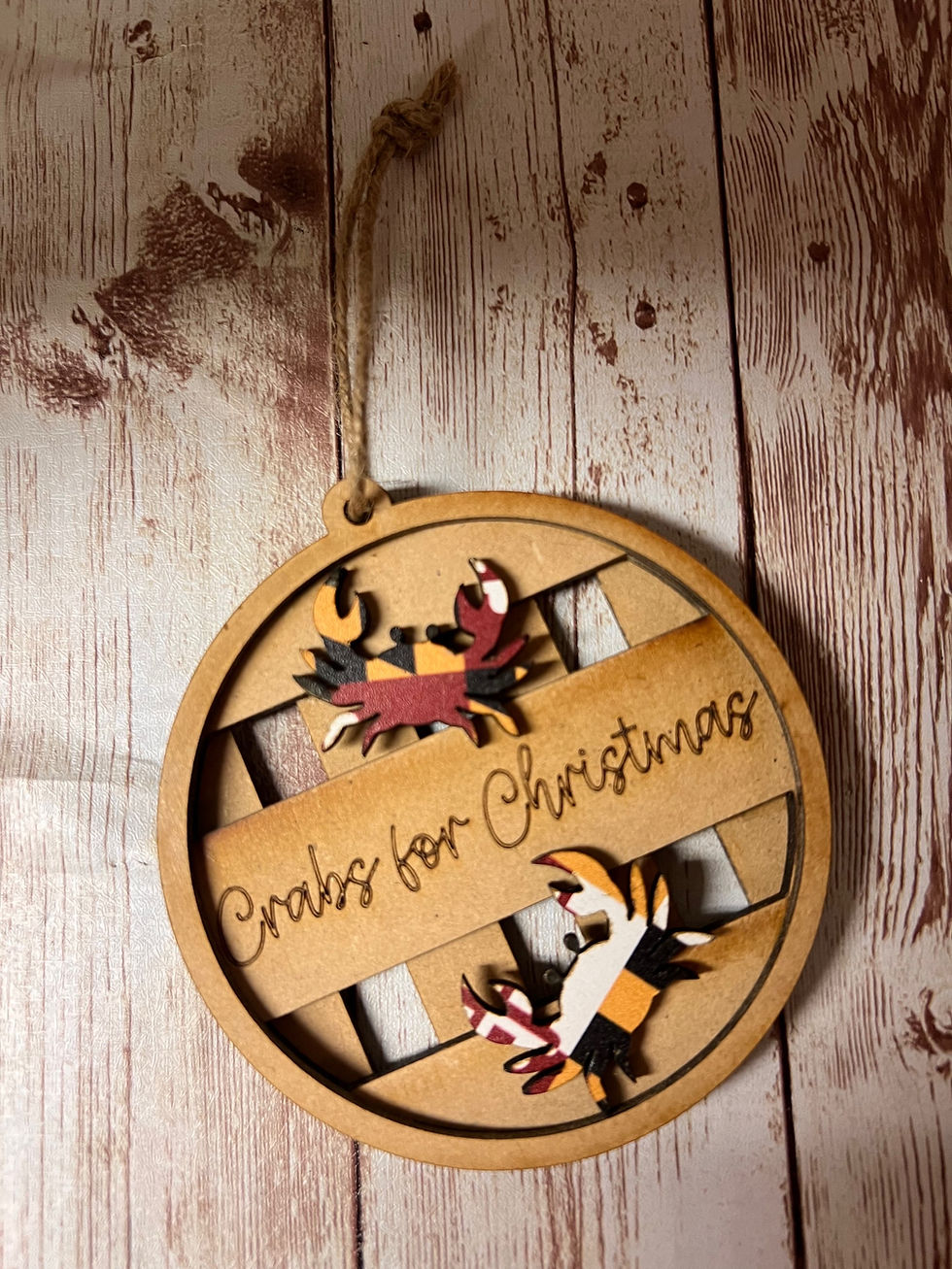 Crabs for Christmas Ornament 