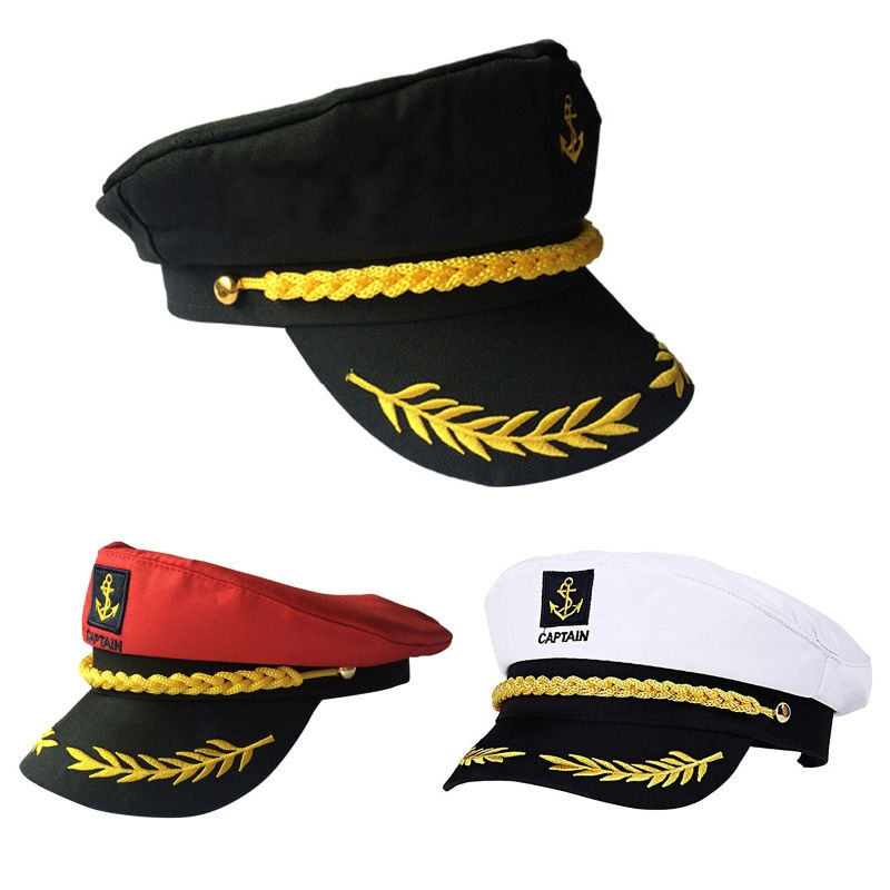 M2EA Sailor Hat Yacht Captain Hat Sailor Captain Costume Men Navy Marine Hat Adj
