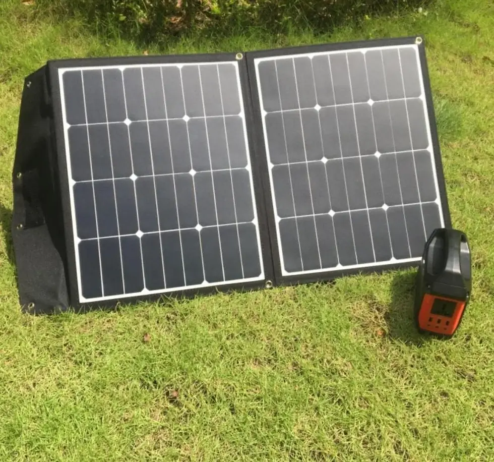 Thumbnail: PORTABLE SOLAR SYSTEM 80w 220wh 60000mAh /3.7V mini solar system for emergency l