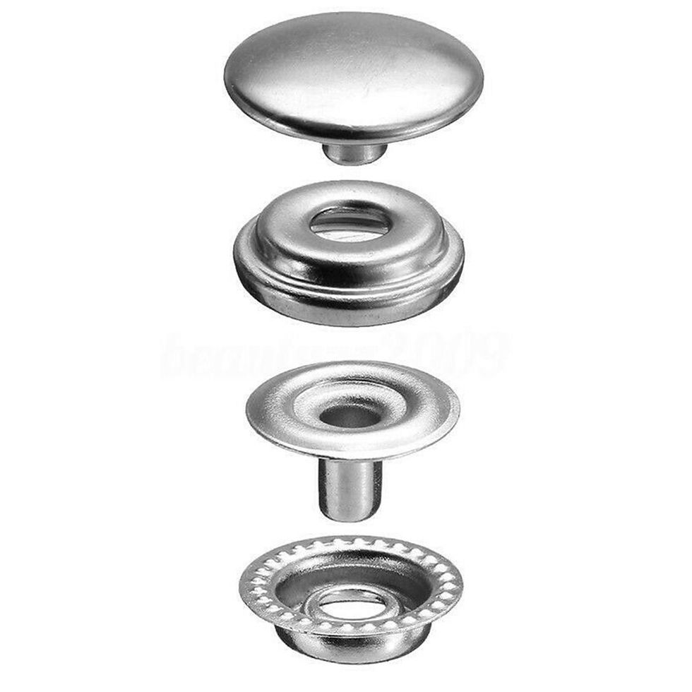 Thumbnail: 300pcs 15mm Snap Kit Marine Grade Snap Fastener Stainless Steel Snap Buttons for