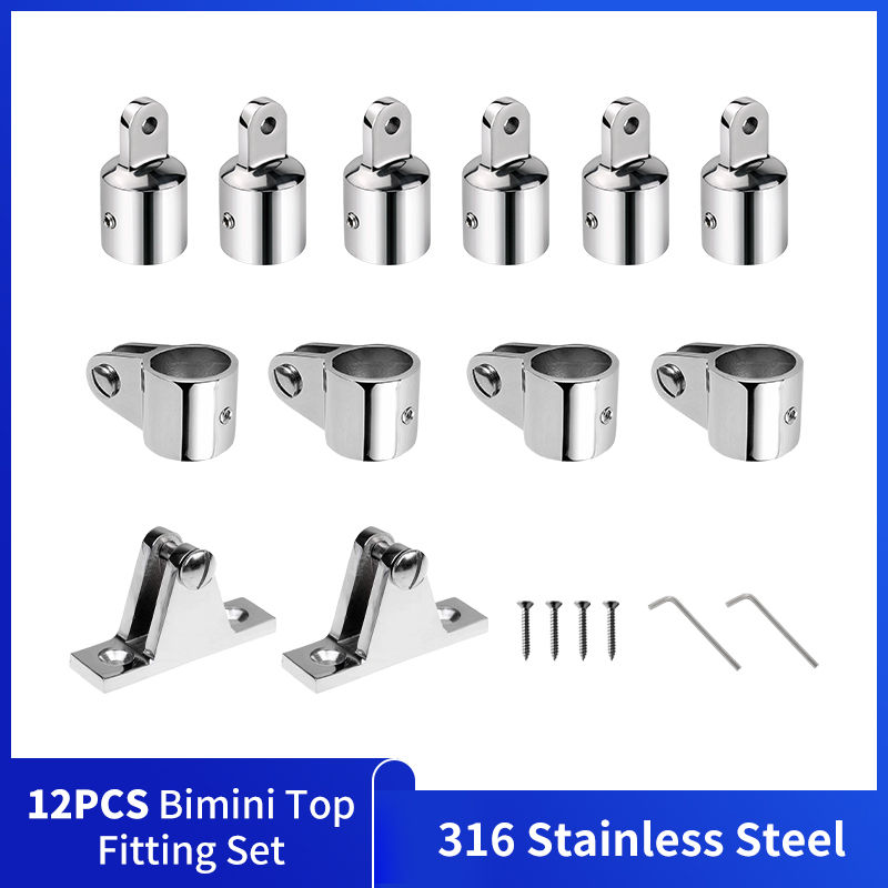 Alastin 12 PCS Marine 316 Stainless Steel Bimini Top Hardware Fitting Set Deck H