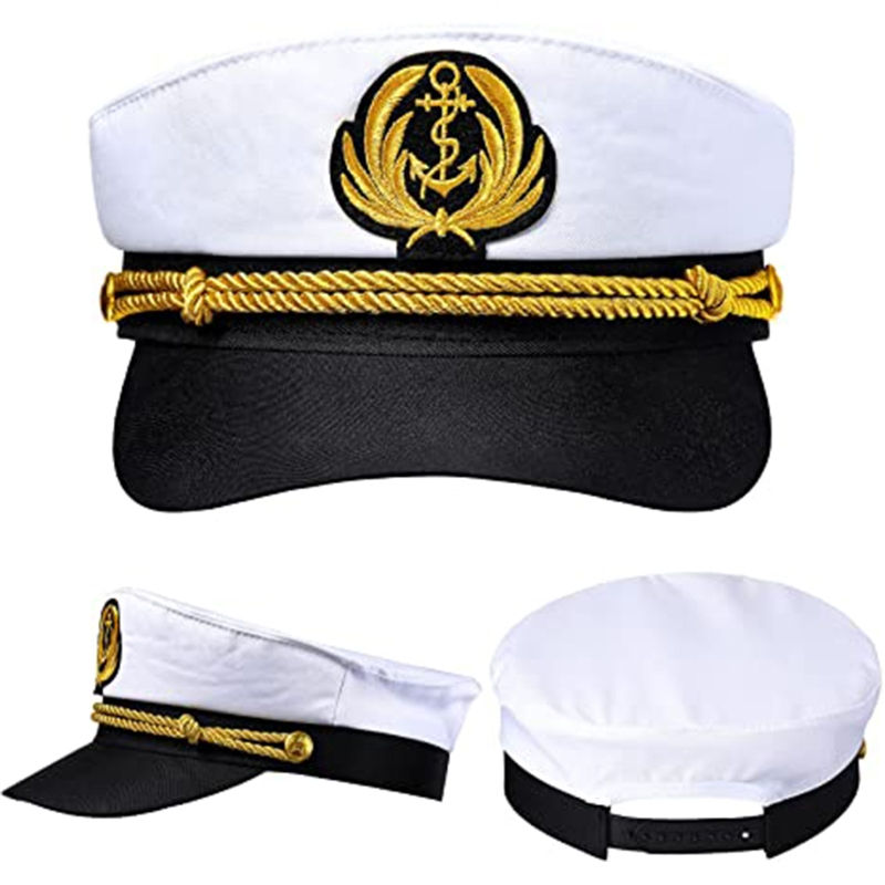 Thumbnail: Yacht Captain Hat Navy Marine Hat Adjustable Sailor Captain Costume Men Boat Nav