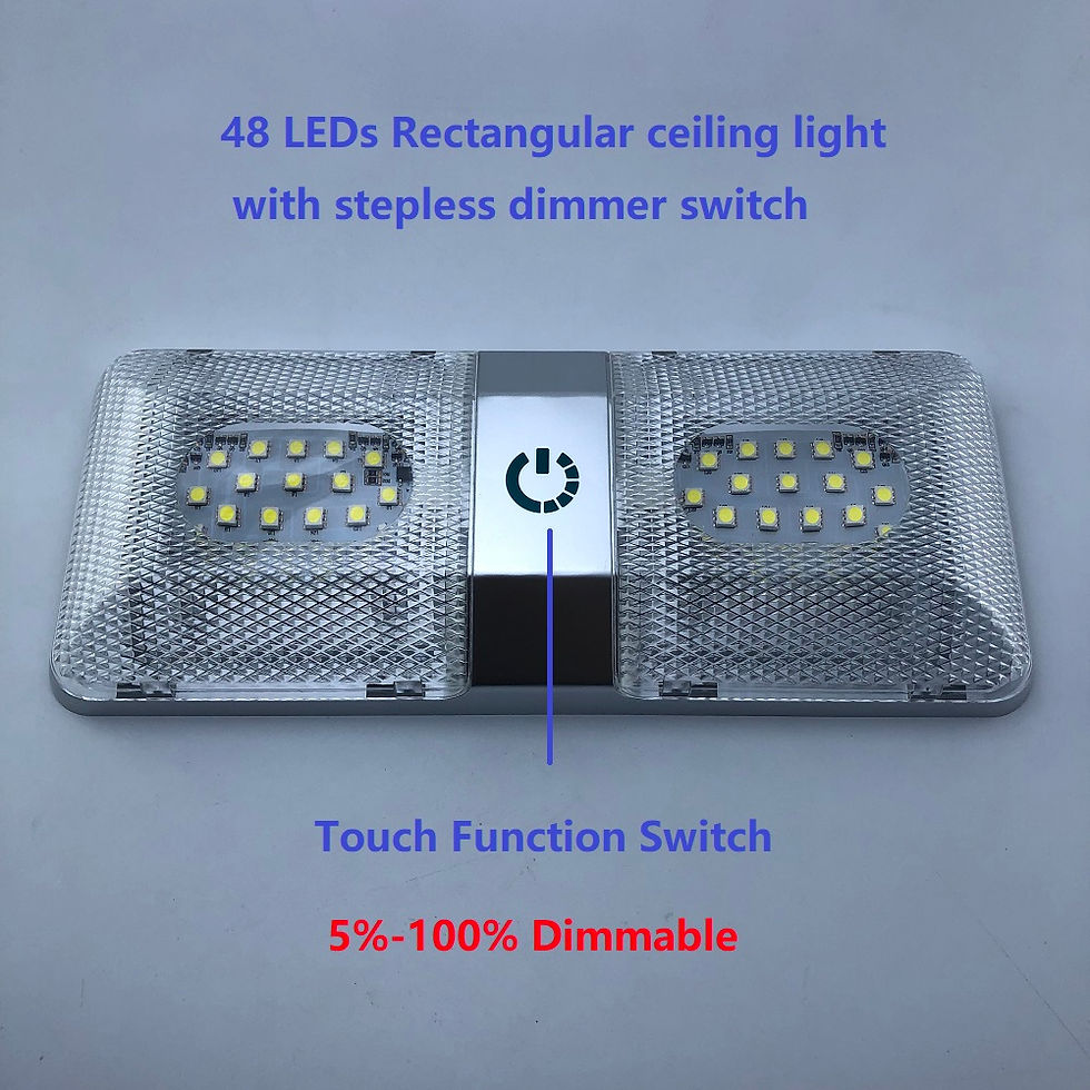 Thumbnail: LED Roof Spotlight 12V Rectangular Ceiling Lamp Touch Function Dimmer Switch Int