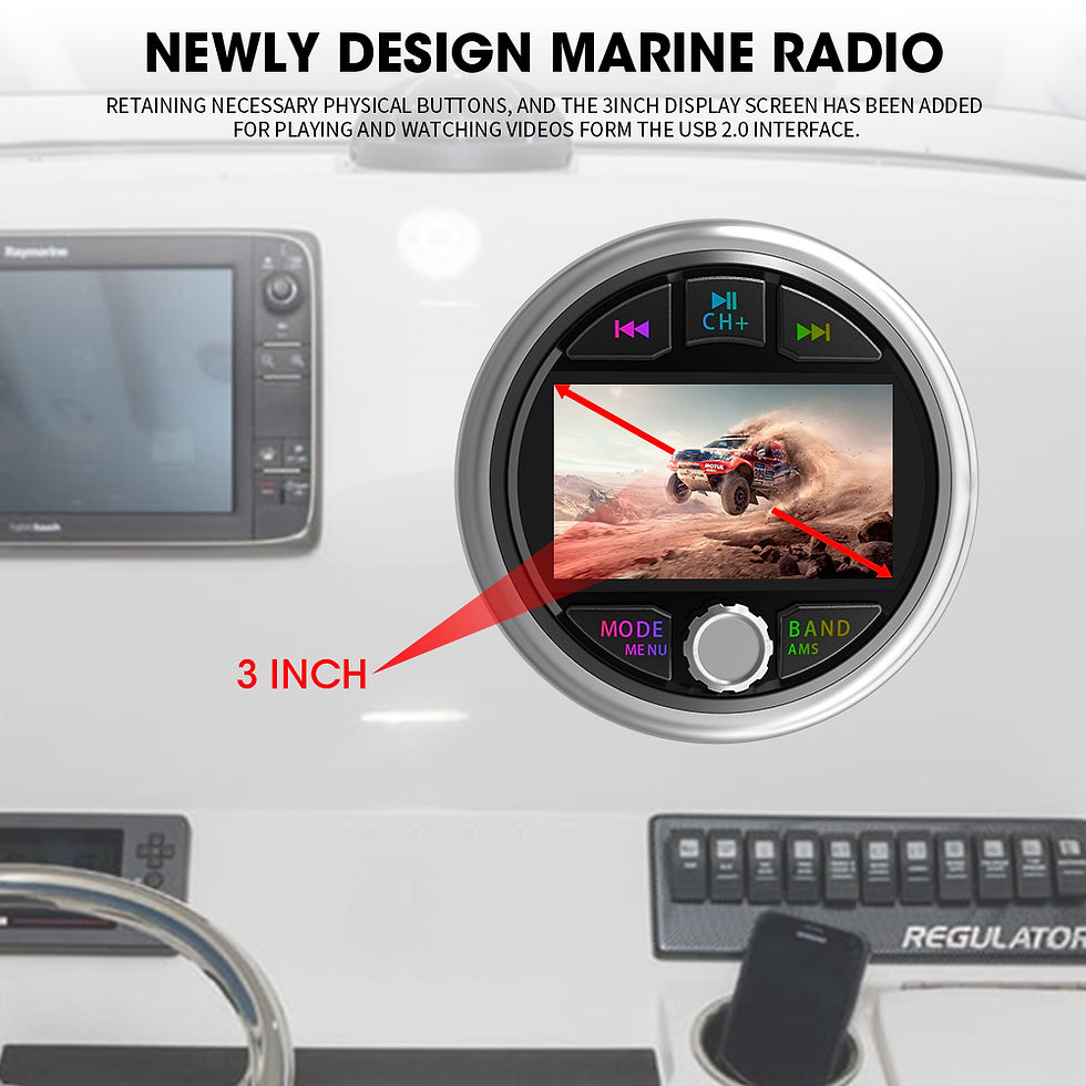 Thumbnail: AKAMATE Boat Radio Media Player Marine Stereo 3inch MP5 Video Play Bluetooth AM 