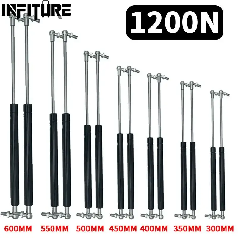 Thumbnail: 2pcs 30/35/40/45/50/55/60cm Gas Strut Bars Lift Supports 1200N Gas Spring for To