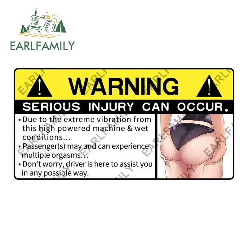 Thumbnail: EARLFAMILY 13cm x 6.7cm for Sexy Boat Vibration Warning Car Stickers Graffiti De