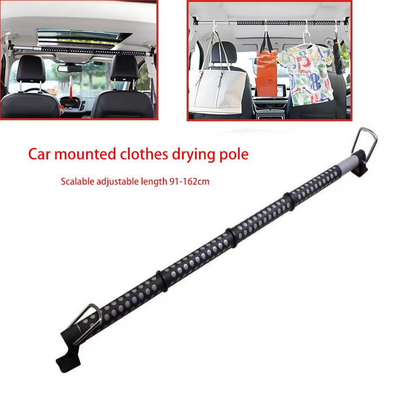 RV Car Hanger On-board Telescopic Clothes Drying Rod for Car Travel Luggage Self