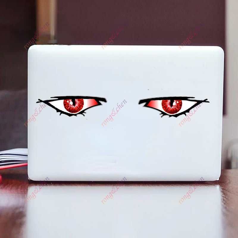 Thumbnail: Cartoon Car Sticker Pair of EVIL Eyes RED IRISfor Car Motorcycle Racing Helmet L