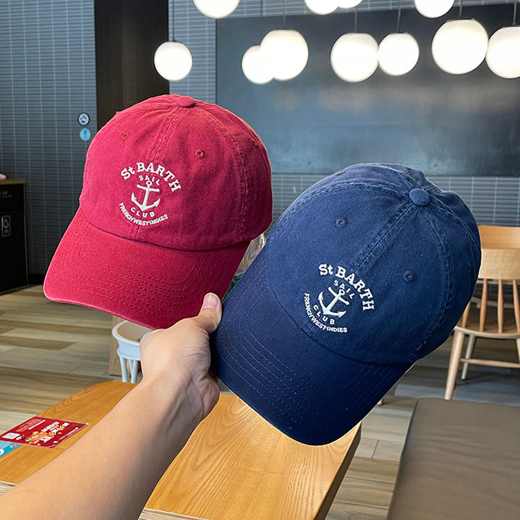 Thumbnail: Boat Anchor Embroidered Baseball Cap Female Retro Couple Soft Top Street Peaked 