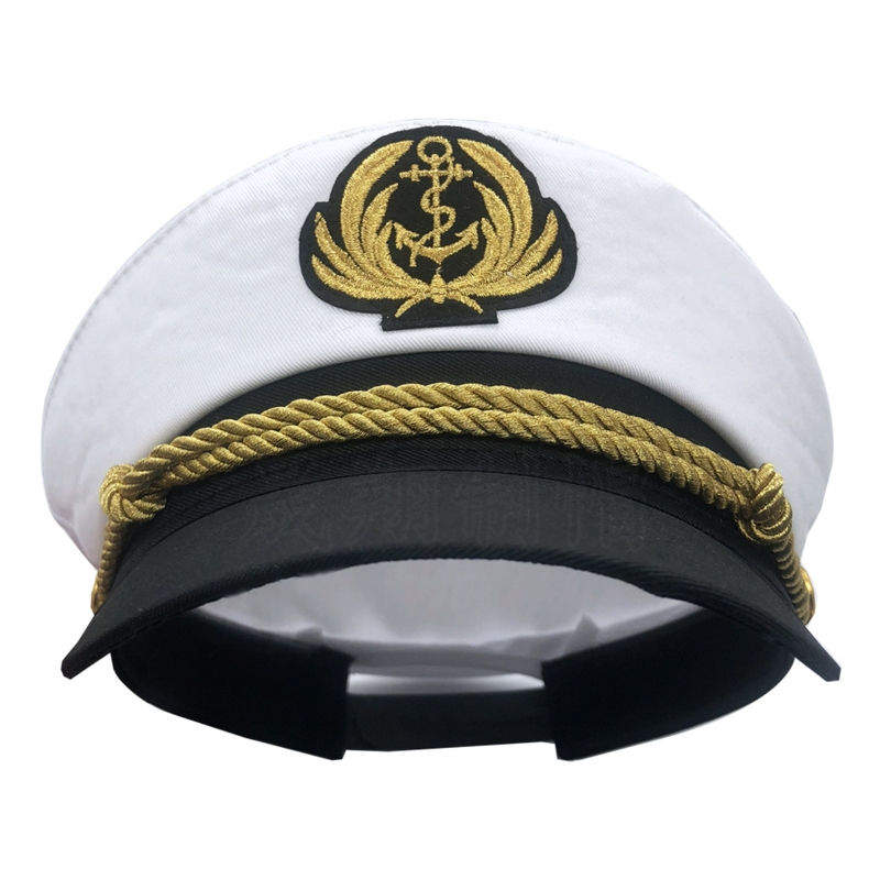 Yacht Captain Hat Navy Marine Hat Adjustable Sailor Captain Costume Men Boat Nav