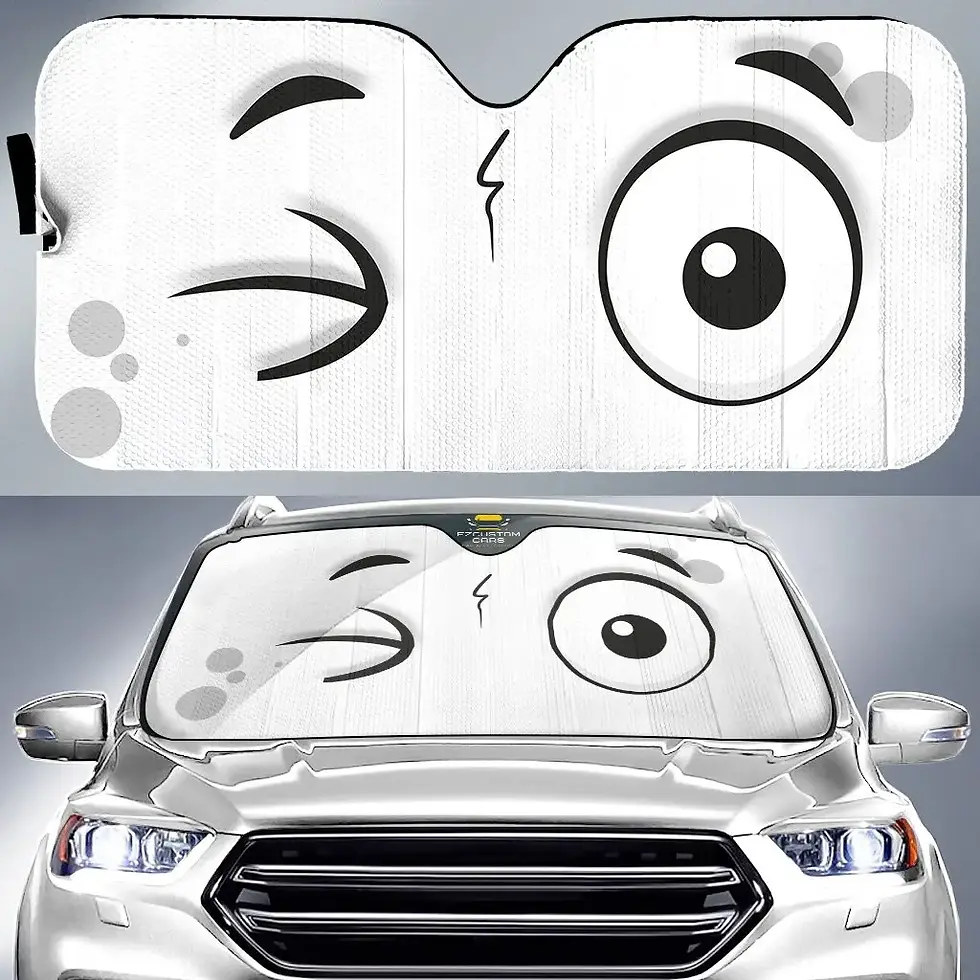 Thumbnail: Intrigued FunnyCartoon Eyes Car Windshield Sun Shade Keep Your Vehicle Cool UV S