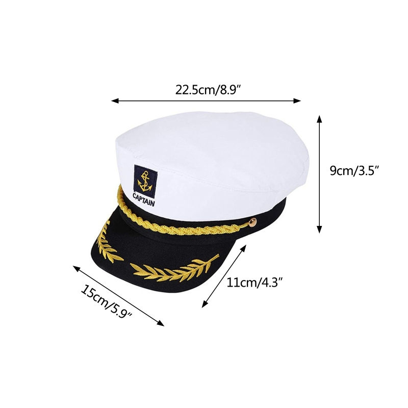 Thumbnail: M2EA Sailor Hat Yacht Captain Hat Sailor Captain Costume Men Navy Marine Hat Adj