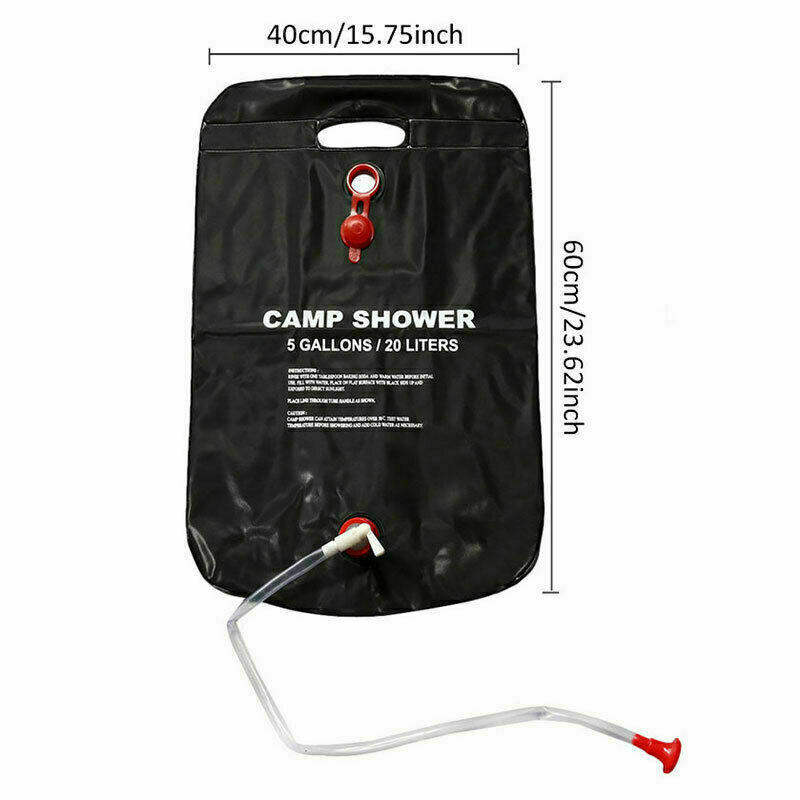 Thumbnail: 20L Water Shower Bag Solar Energy Portable Foldable Heated Outdoor Camping PVC W