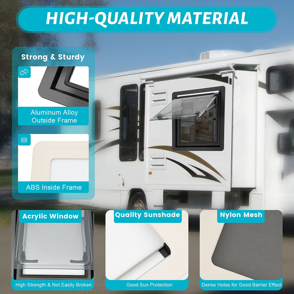 Thumbnail: Sliding RV Caravan Camper Window Vent Skylight with Blind Screen Ventilation Hin