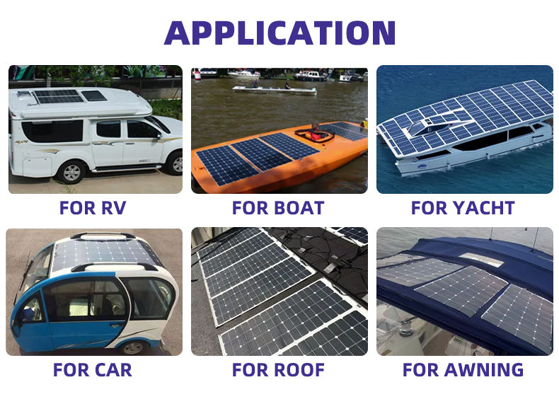 Thumbnail: 200W 18V Flexible Solar Panel Flexible Monocrystalline Cell RV Solar Panel Kit C