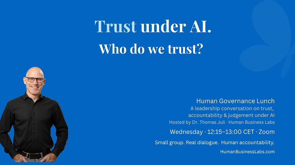 Human Governance Lunch: Who decides in the age of AI?