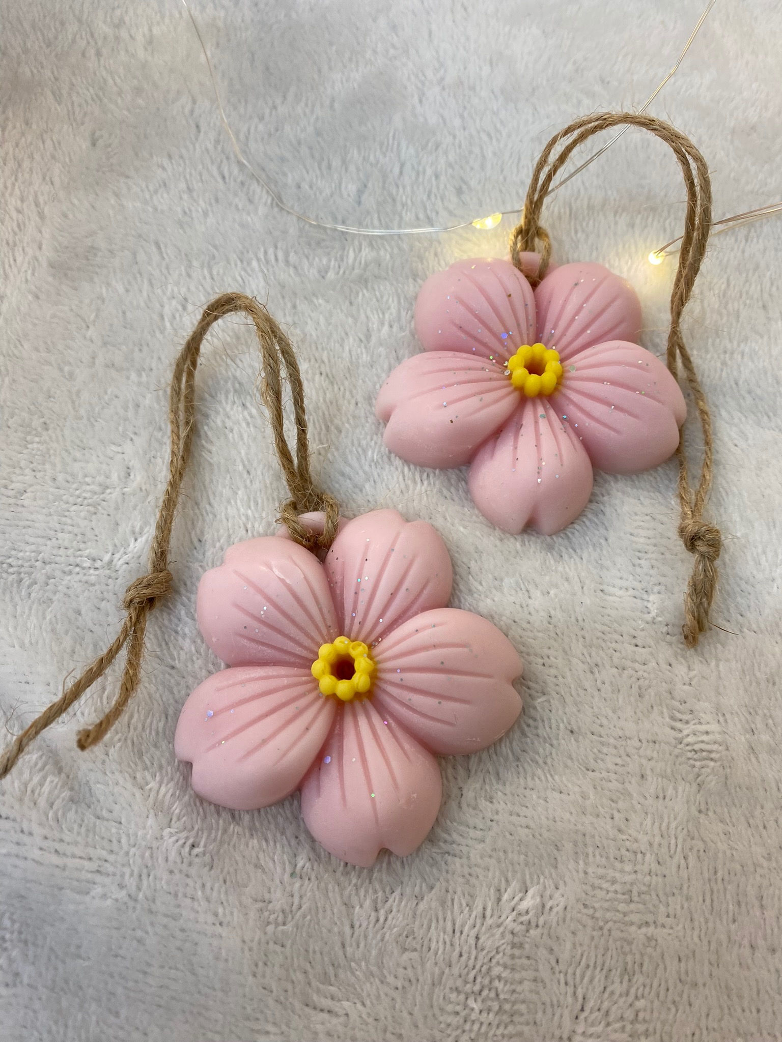 Handmade Wardrobe Soy Wax Freshener - Cherry Blossom set of 2 tablet