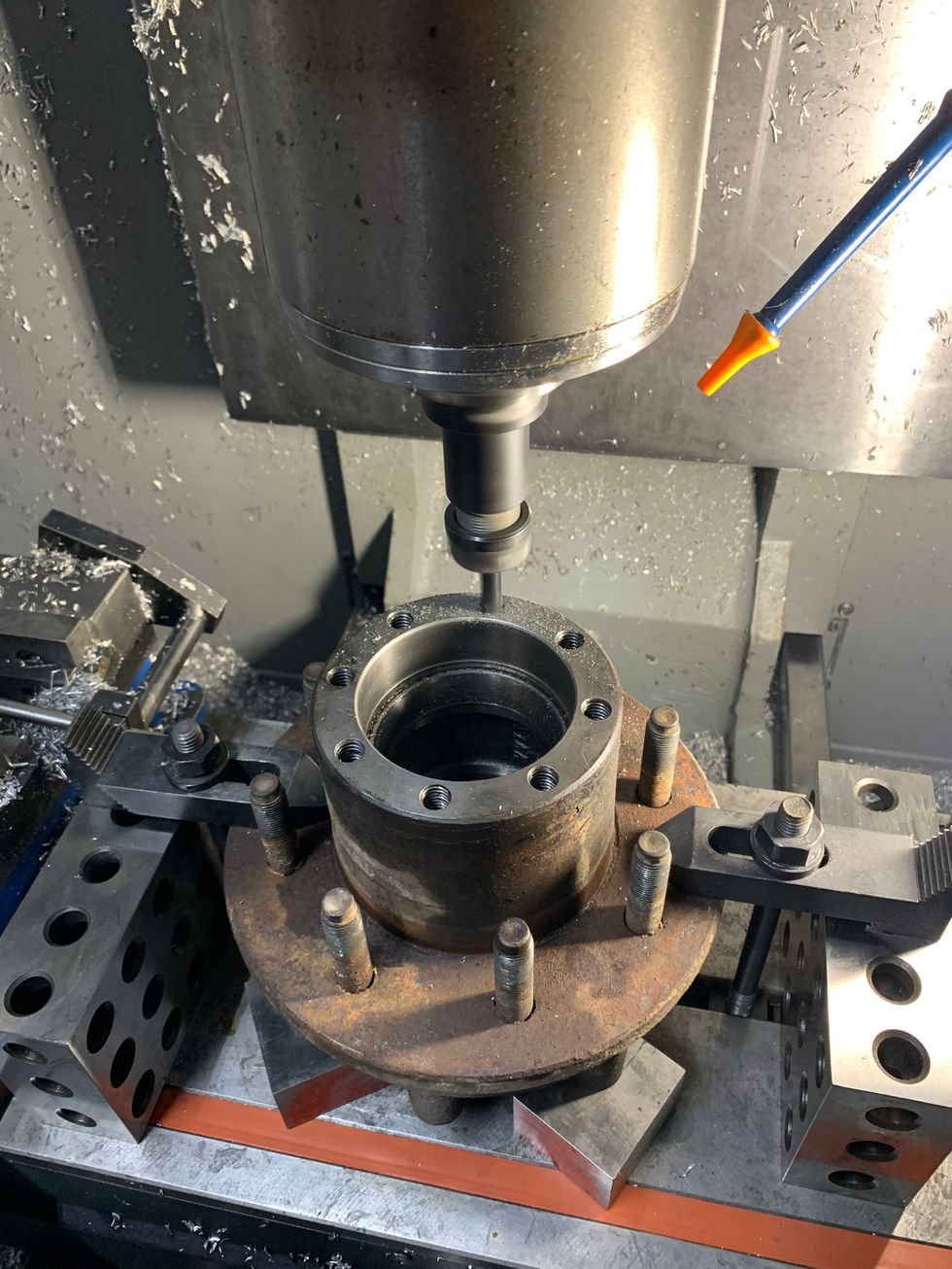 Dana 60 rear hub broken bolt removal.