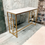 Thumbnail: 1.2m Gold Console Table with Polar White Sintered Stone Top