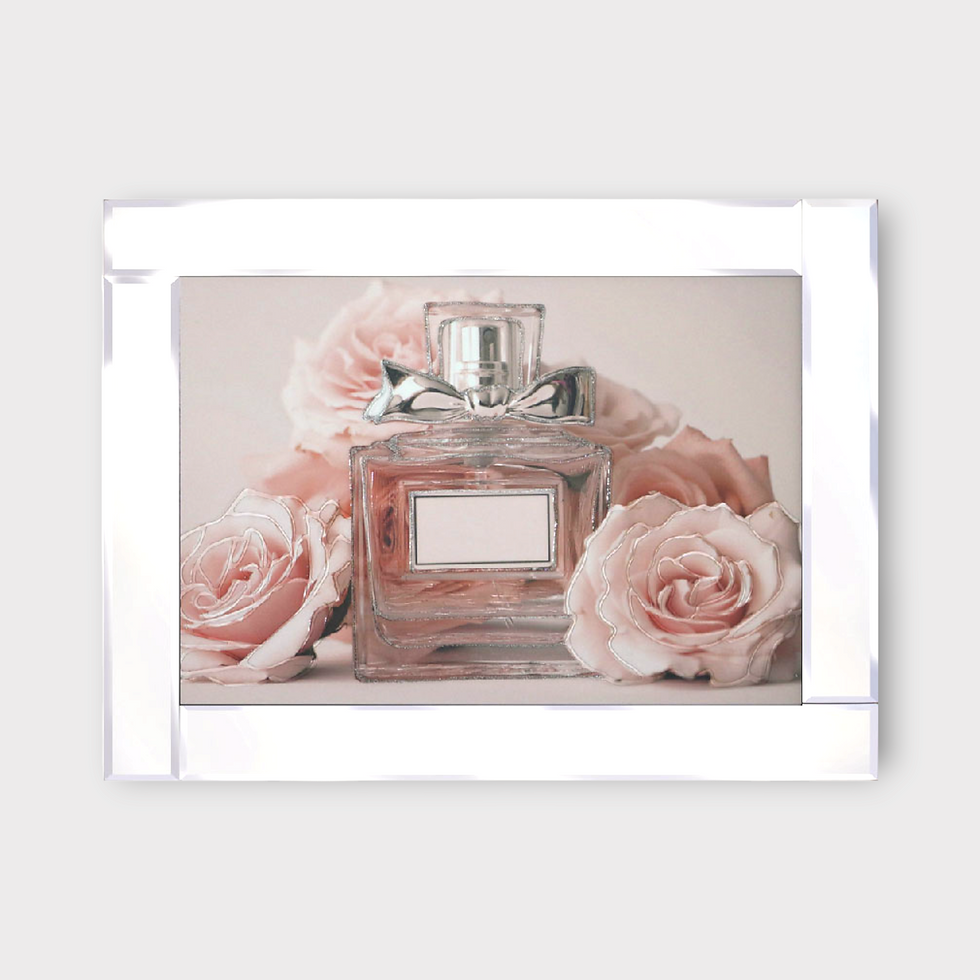 Rose Perfume Glass Mirrored Wall Frame - 75x95cm