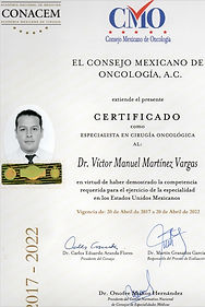 Consejo Mexicano de Oncología Dr Victor Manuel Martínez