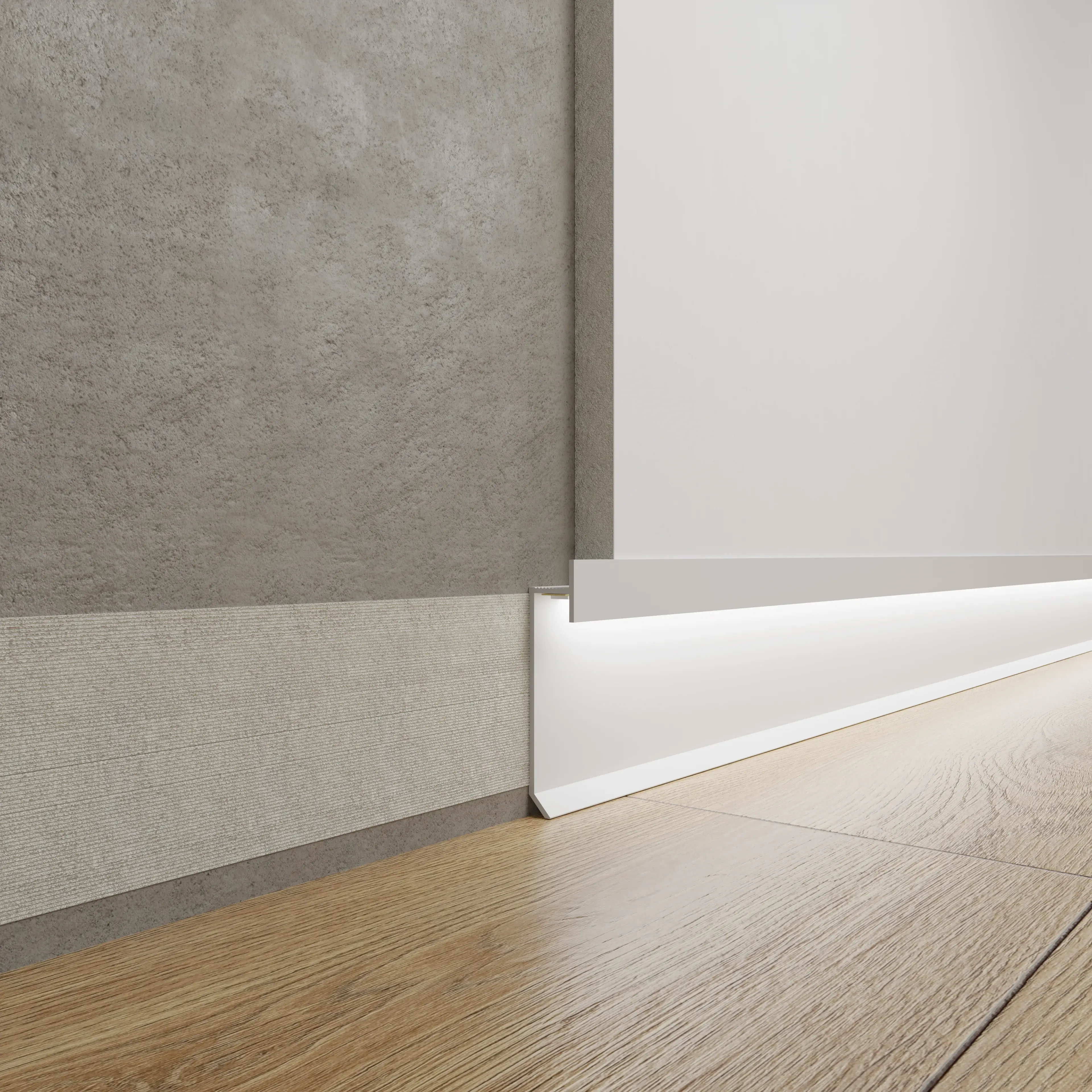 Aluminium Flush-Mounted Skirting Board 49.5mm x 2600mm - ASP-904