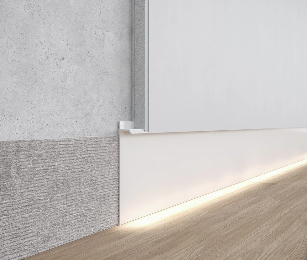 Aluminium Flush-Mounted Skirting Board 80mm x 2600mm - ASP108