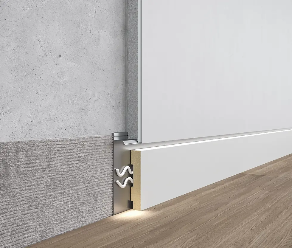 Thumbnail: Aluminium Flush-Mounted Skirting Board 80mm x 2600mm - ASP108