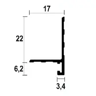 Thumbnail: Aluminium Mini Skirting Board "Tinline" Series 2600mm - MPA217