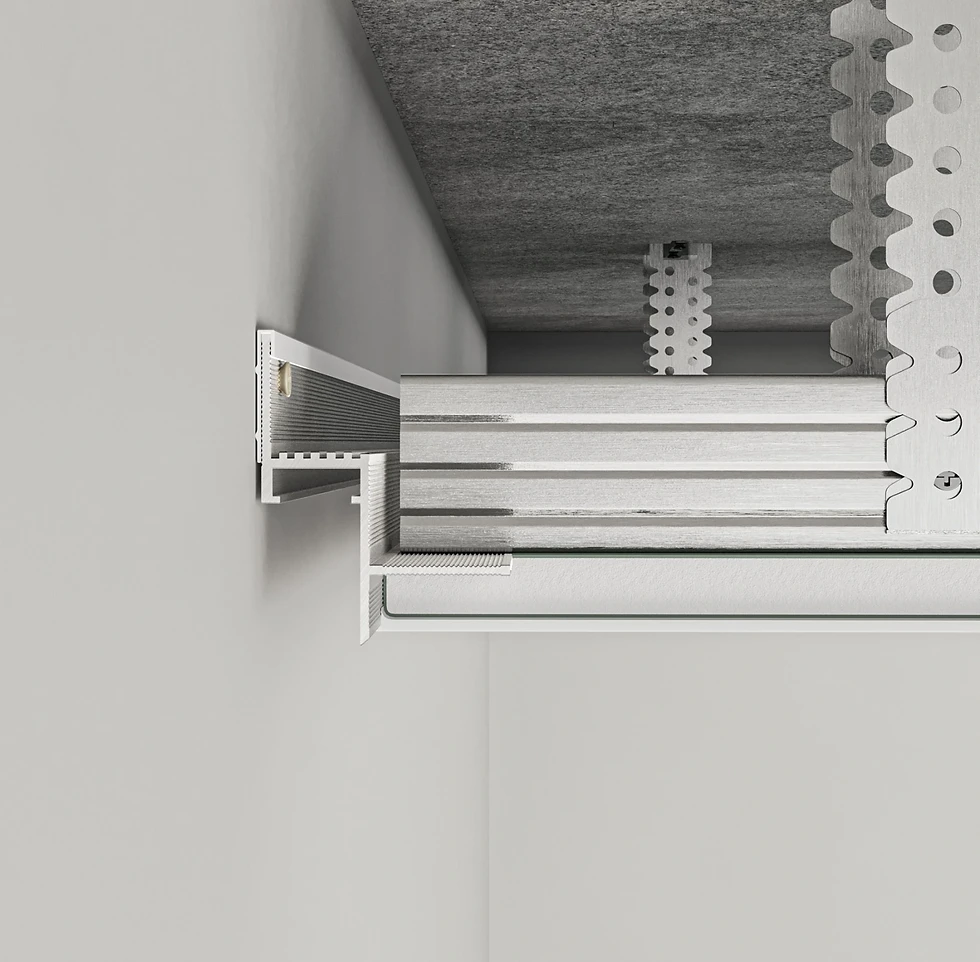 Thumbnail: Aluminium Ceiling Shadow Gap profile 14mm with LED Channel 2500mm - AST14_9