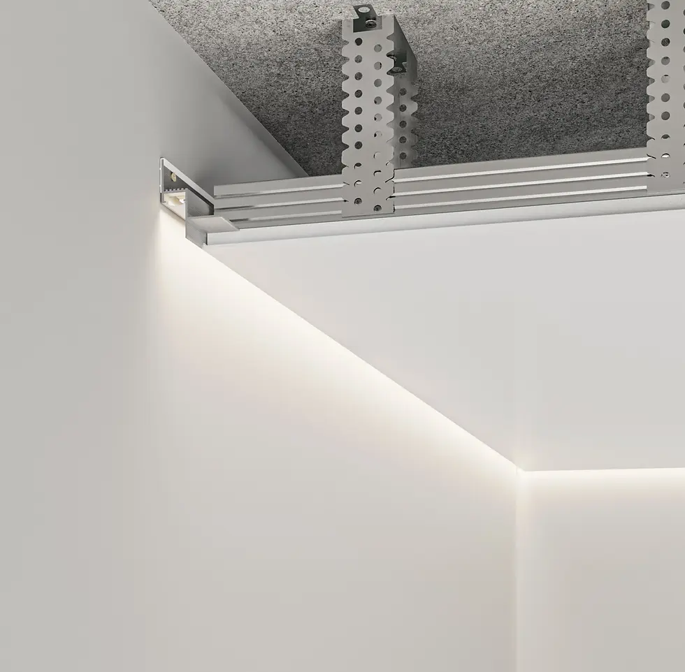 Thumbnail: Aluminium Ceiling Shadow Gap profile 14mm with LED Channel 2500mm - AST14_9