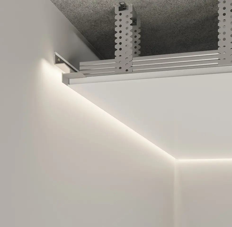 Thumbnail: Aluminium Ceiling Shadow Gap Profile 12mm with LED Channel 2500mm - AST12