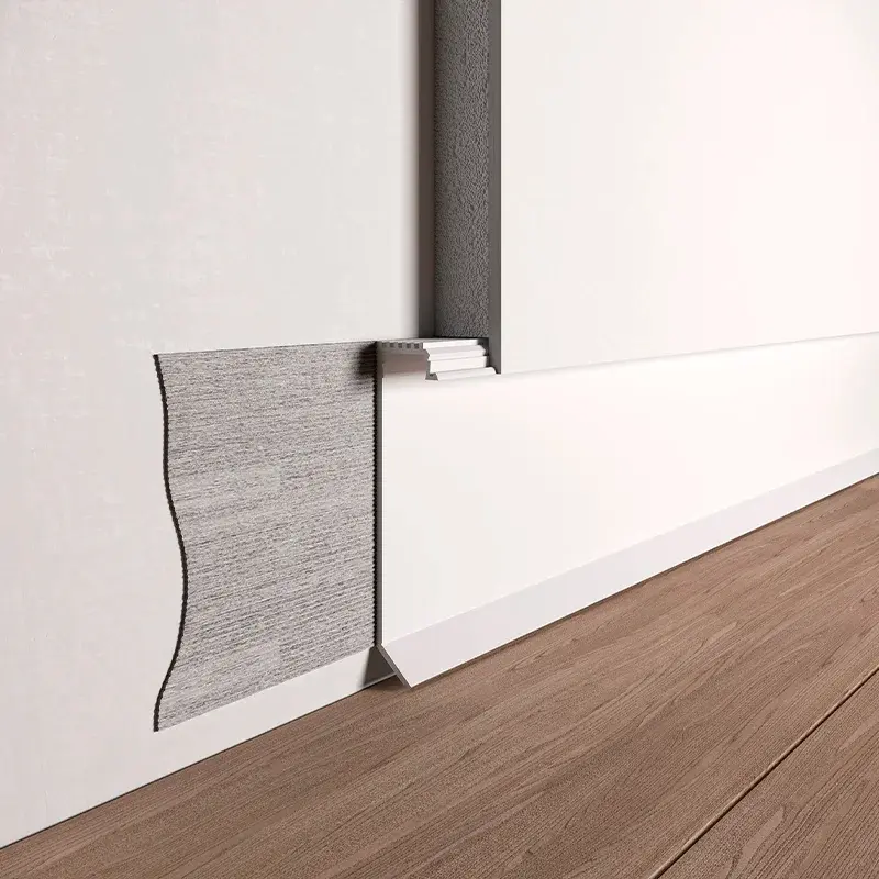 Thumbnail: Aluminium Flush-Mounted Skirting Board 60mm with LED channel 2600mm - ASPL60