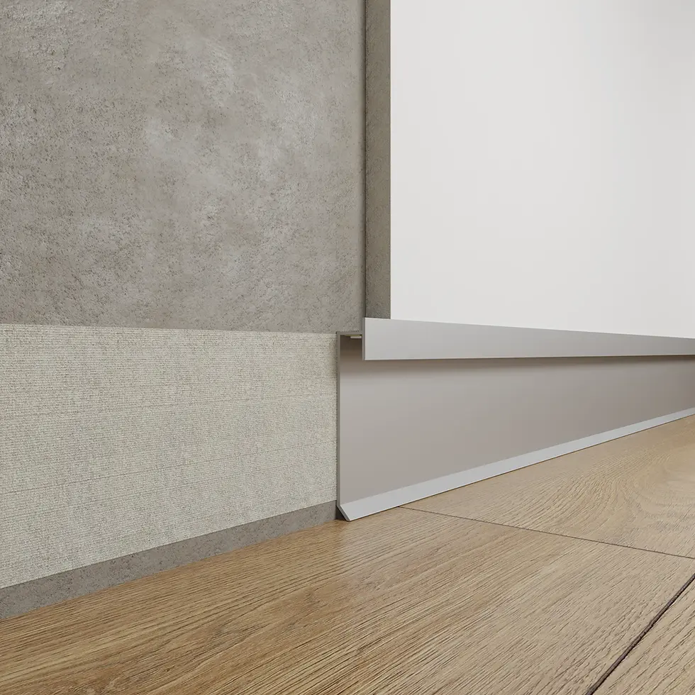 Thumbnail: Aluminium Flush-Mounted Skirting Board 63.5mm x 2600mm - ASP-905