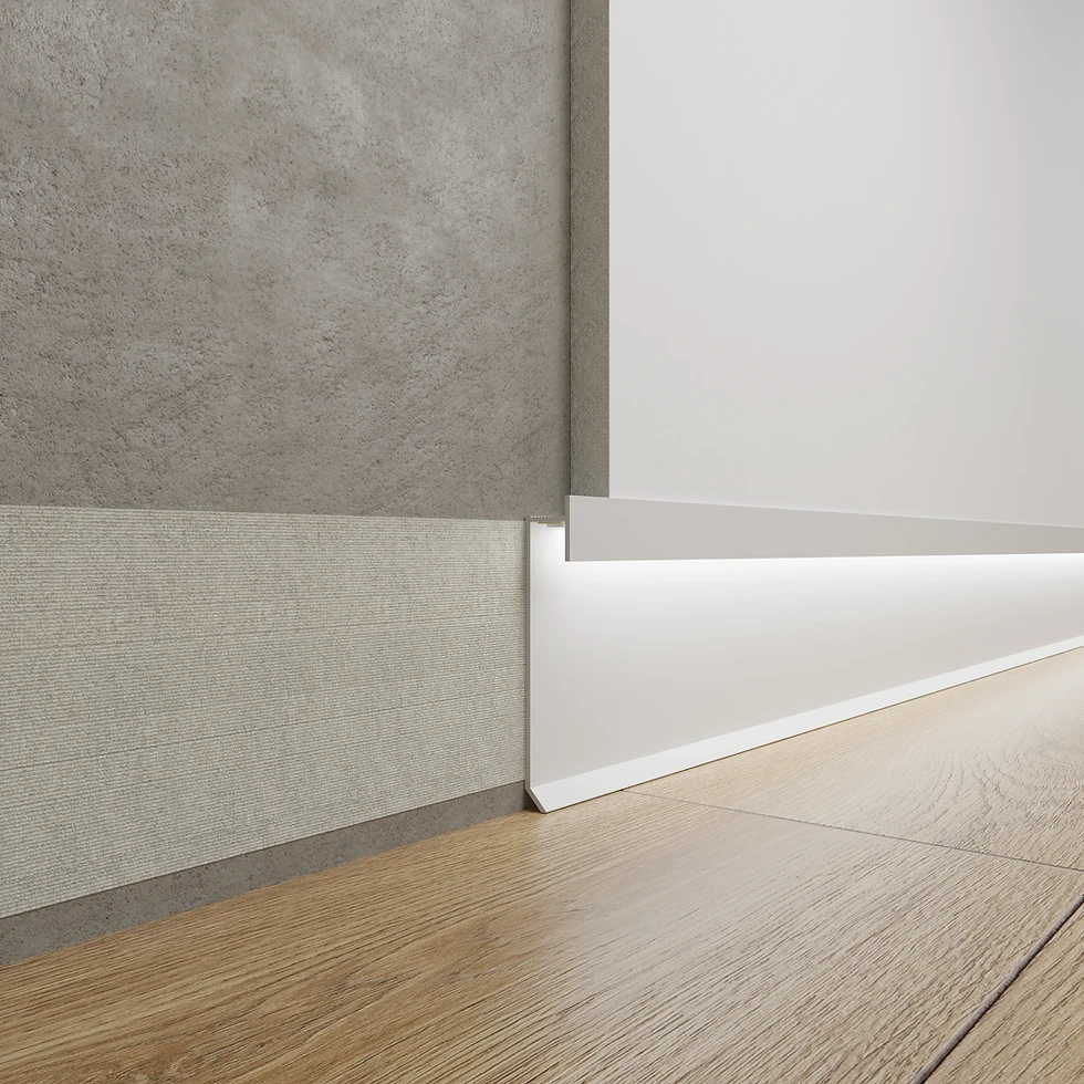Aluminium Flush-Mounted Skirting Board 63.5mm x 2600mm - ASP-905