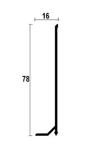 Thumbnail: Aluminium Skirting Board 78mm "Arrow" Series 2600mm - ASP78