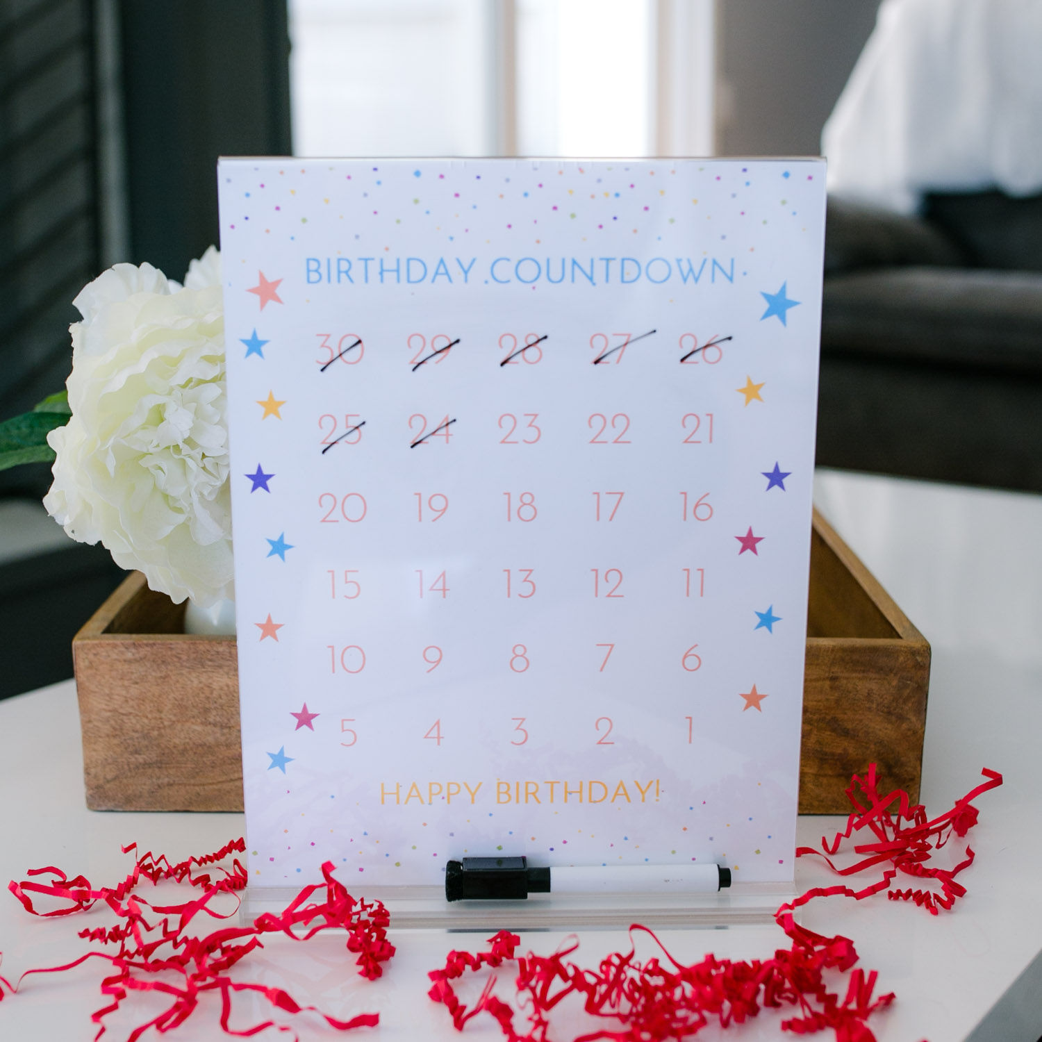 Birthday Confetti Digital Countdown Calendar