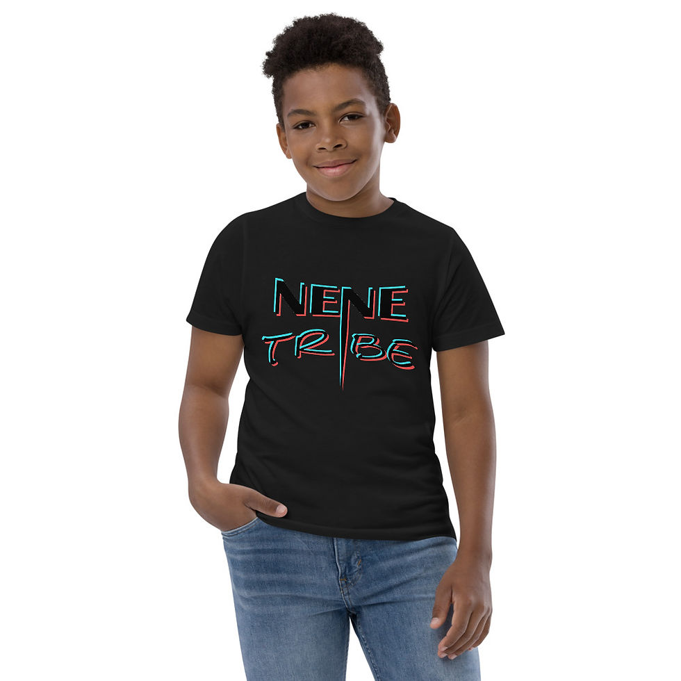 Thumbnail: Youth "NENE TRIBE" Jersey T-Shirt (Black Font)