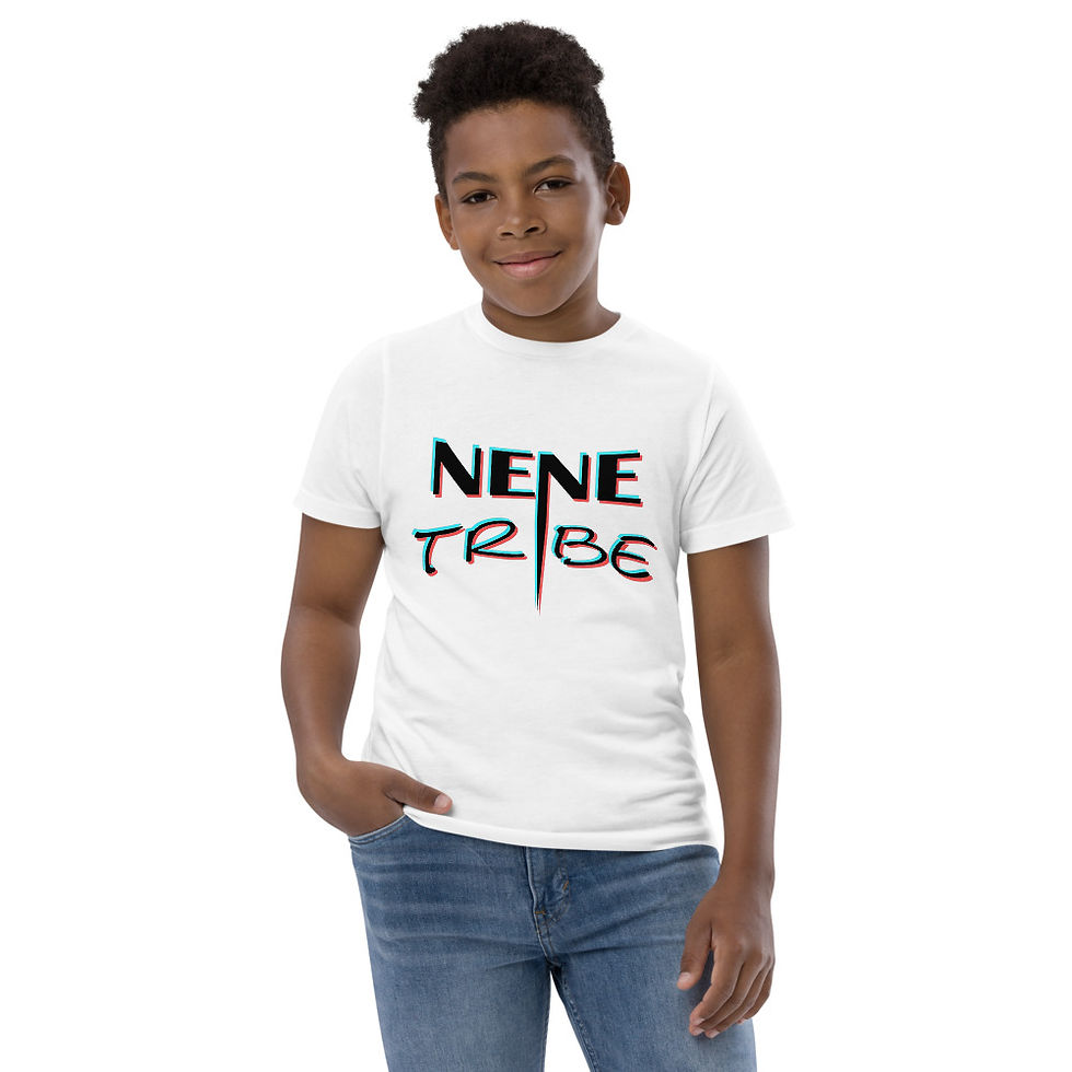 Thumbnail: Youth "NENE TRIBE" Jersey T-Shirt (Black Font)