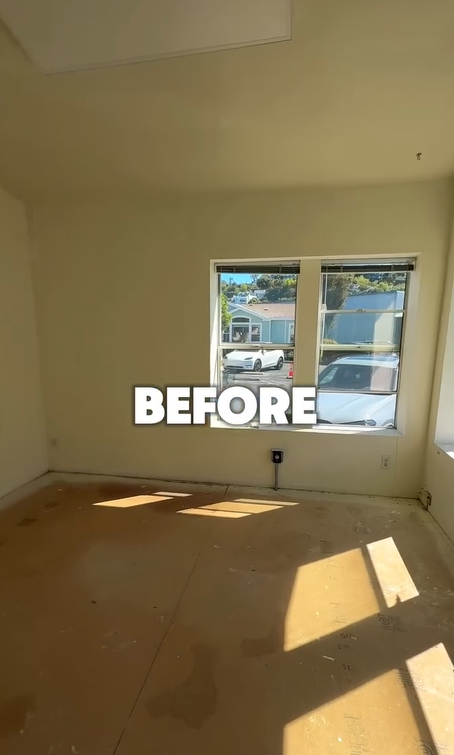 BEFORE PHOTO Bedroom 2 Vinyl Flooring Installation ELITE Floor Covering WEST LOS ANGELES Full-Service Luxury Flooring Sales, Refinishing, and Installation Company Local Southern California Residential Homes