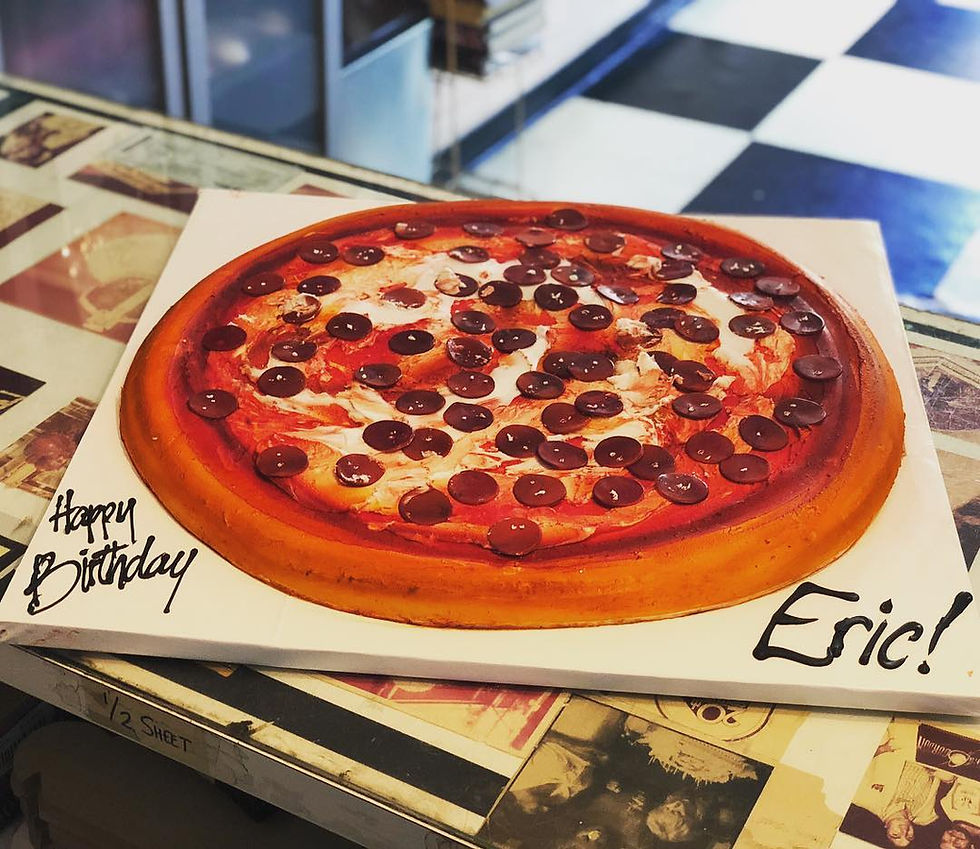 Custom 3D Cake Pepperoni Pizza-Themed Design Cakes CAKE AND ART Since 1976 Edible Art Cakes Birthday Cakes Photo Cakes 3D Cakes Graduation Cakes Wedding Cakes Theme Cakes Celebrity Cakes West Hollywood Los Angeles 90069 Cake Shop Professional Cake Artist (310) 657-8694