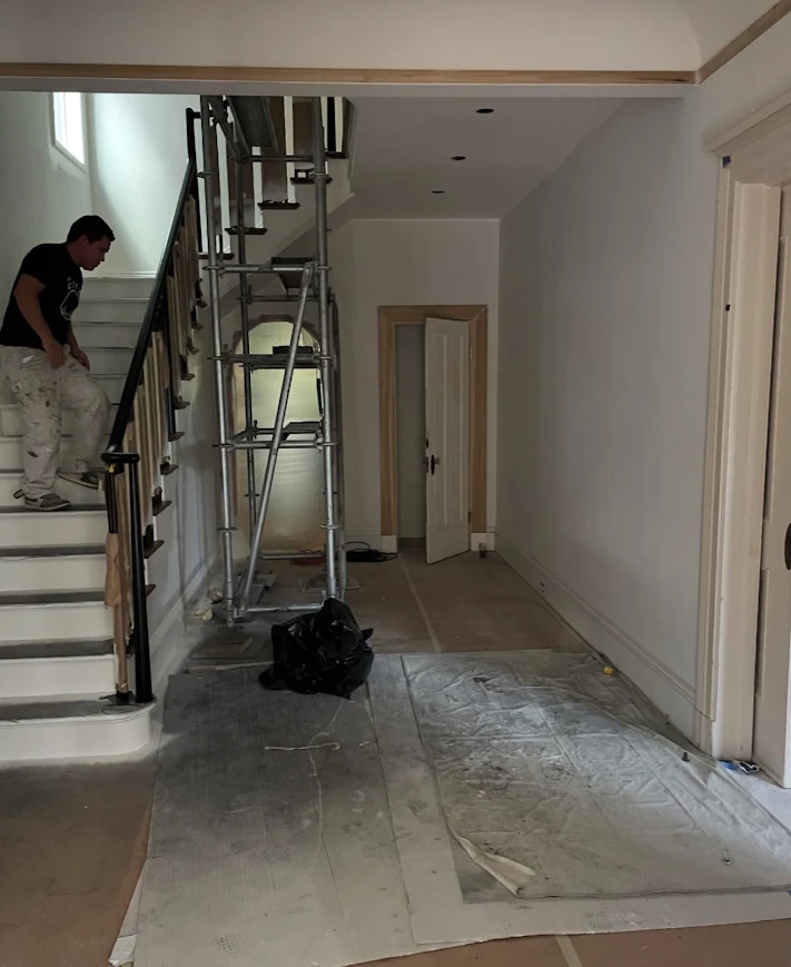 BEFORE PHOTO 94920 BELVEDERE Interior Stair Well Baluesters Painting Company in Marin County - Bay Area Painting Masters in Northern CA ☎️ 415-767-1616