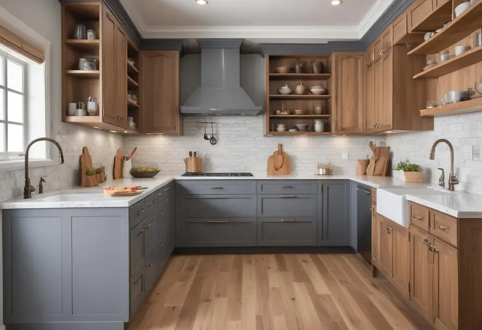 Charcoal and Natural Oak Two-Tone Kitchen Cabinets 2026 Color Trends The Kitchen Cabinet Refinish Masters SAN FRANCISCO KITCHEN CABINET REFINISHING COMPANY BAY AREA Modern Homes Professional Kitchen Cabinet Refinishing Services Expert Cabinet Refinisher Alex Rodriguez Kitchen Cabinet Painting Services Kitchen Cabinet Staining Services Northern California