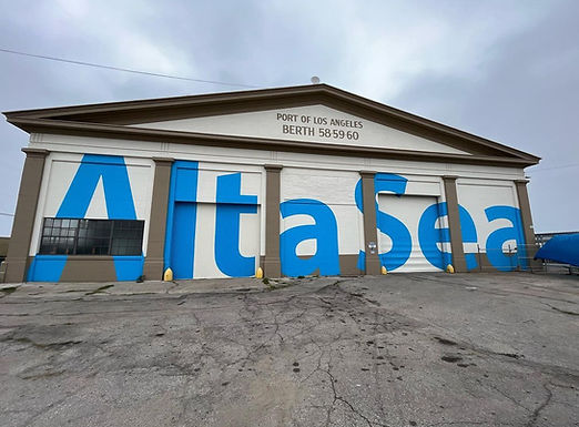 AltaSea in The Port of Los Angeles Exterior Building Hand-Painted Business Sign Package by Sign Artist Alex Kurakake and the Team of Smart Alex Signs - Orange County Hand-Painted Sign Company. Sign Hand-Painted at San Pedro Bay: 2451 Signal St. San Pedro, CA 90731. Los Angeles Premium Hand-Painted Sign Solutions Company. Call: 714-515-6205